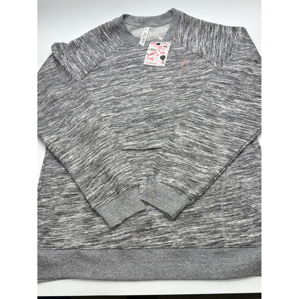 Latched Mama Grey Space Dye Nursing Pullover Sweatshirt M/L New With Tags